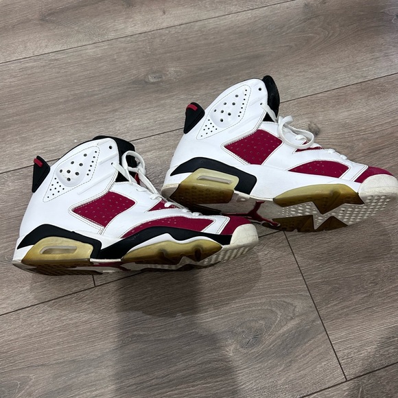 JORDAN • Men Air Jordan 6 Retro Carmine • sz 8 • Red, White, Black • - Picture 2 of 10